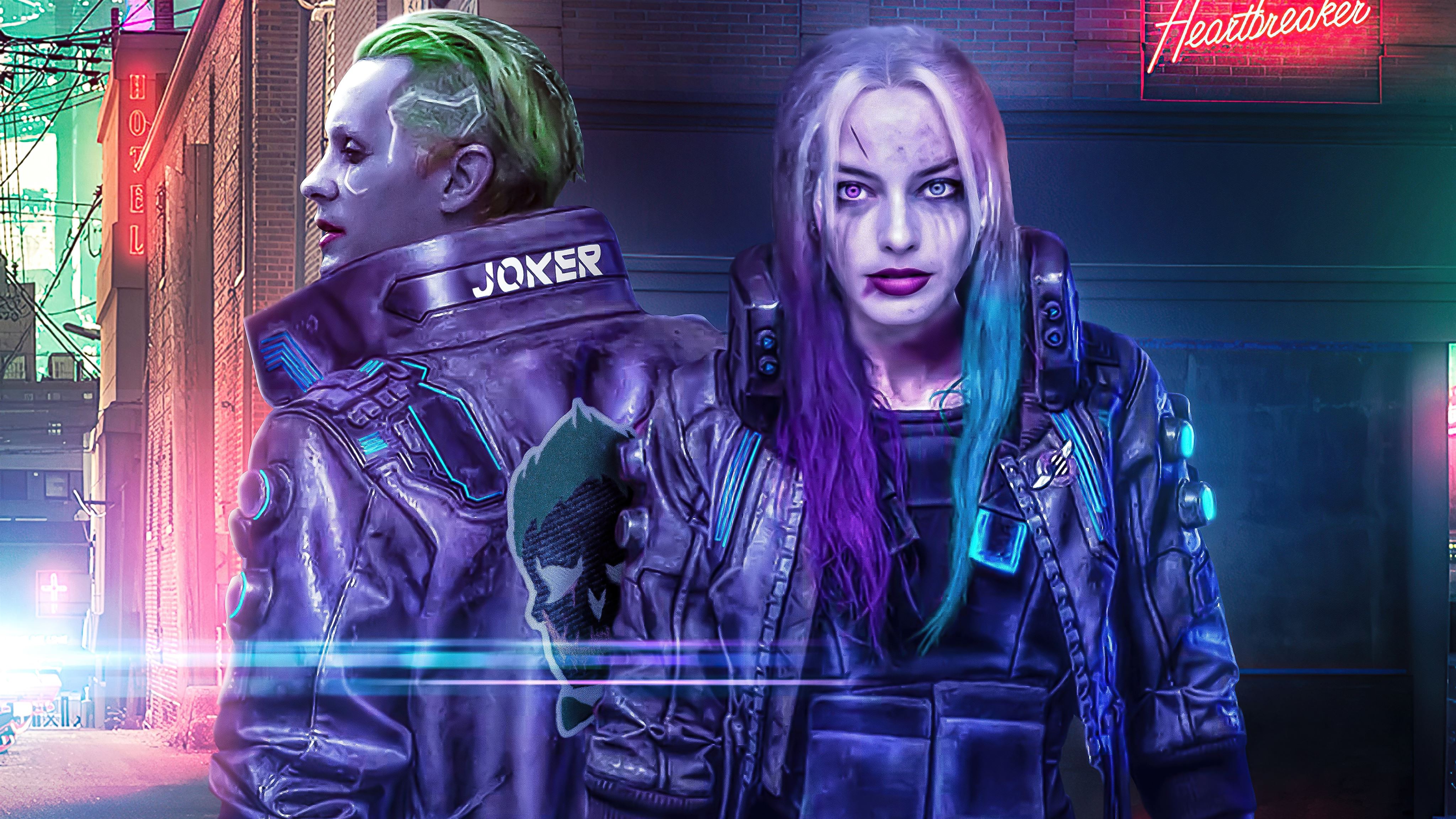 cyberpunk 2077 joker x harley quinn 5k Mac Wallpaper Download |  AllMacWallpaper