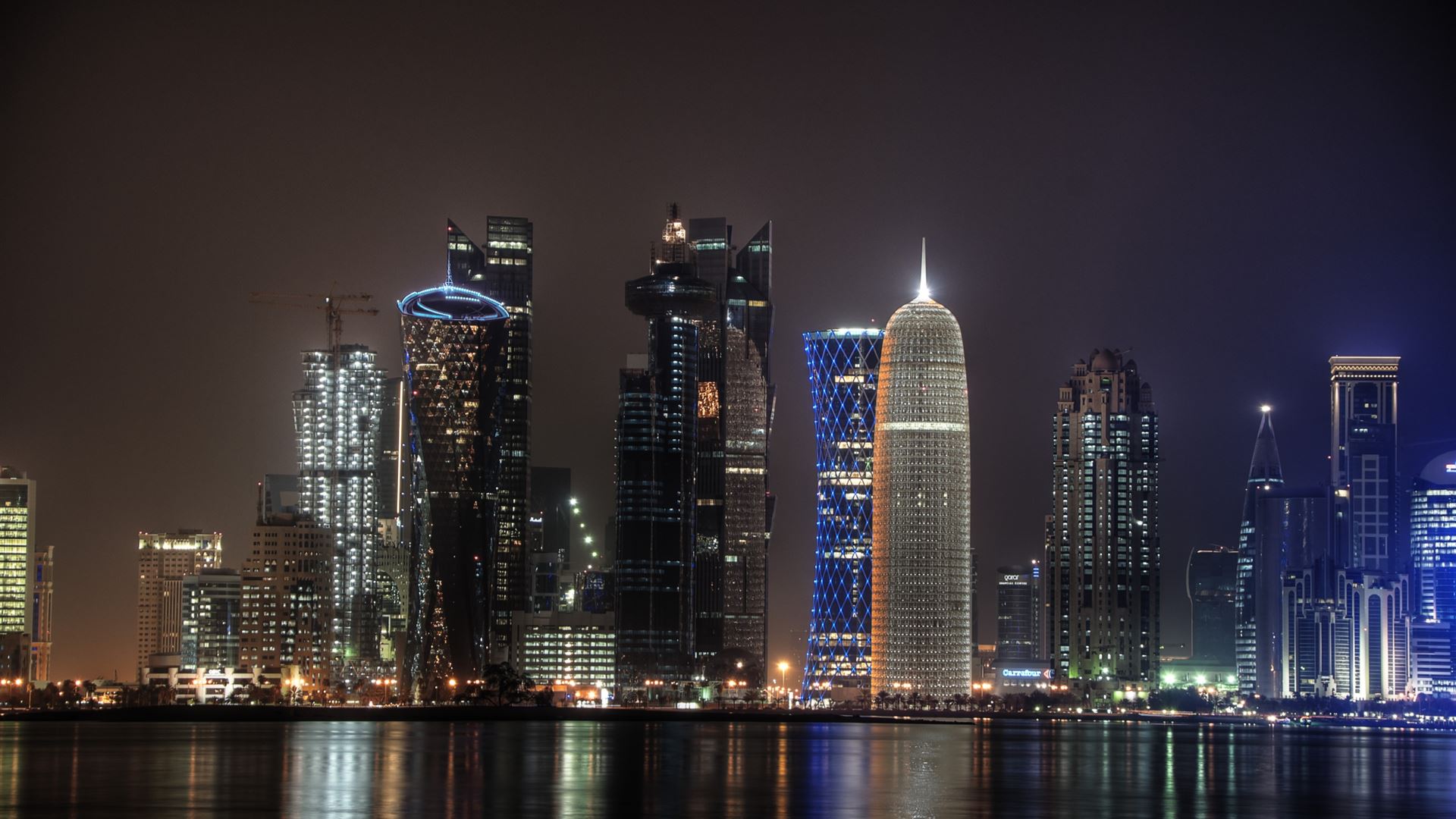 The night of Doha Qatar Mac Wallpaper Download