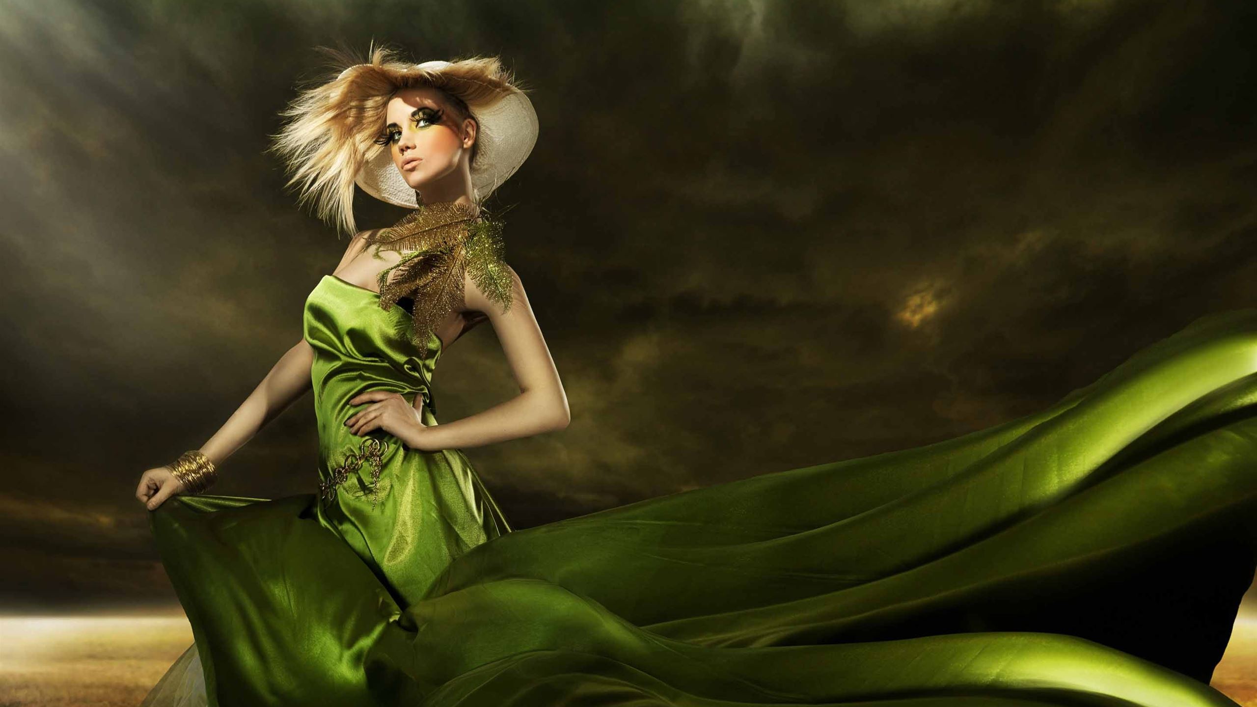 Girl In Green Dress Mac Wallpaper Download AllMacWallpaper