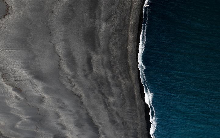 black sand iceland landscape space vik 5k iMac wallpaper