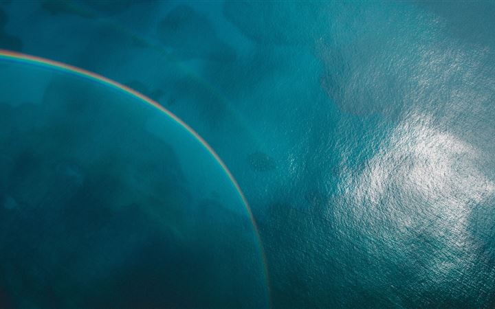 blue sea rainbow reflection 5k iMac wallpaper
