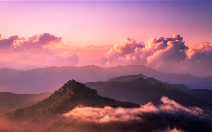 landscape clouds peak 5k iMac wallpaper