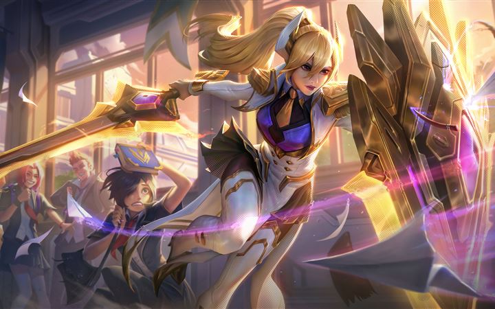 leona and support league of legends 8k iMac wallpaper