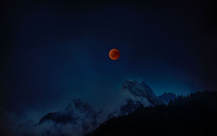 moon eclipse 8k iMac wallpaper