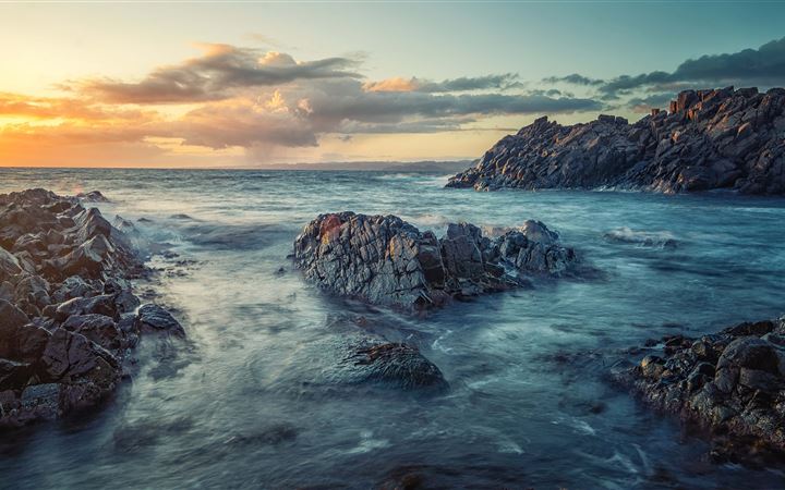 norway sea coast sunrises and sunsets iMac wallpaper