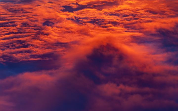 orange clouds iMac wallpaper