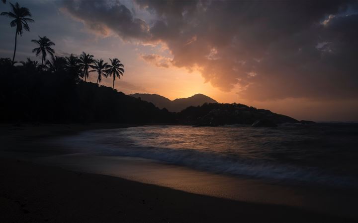 santa martum sunset beach 5k iMac wallpaper