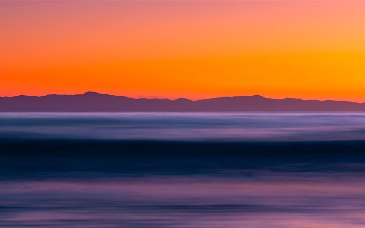 sea long exposure sunset 5k iMac wallpaper