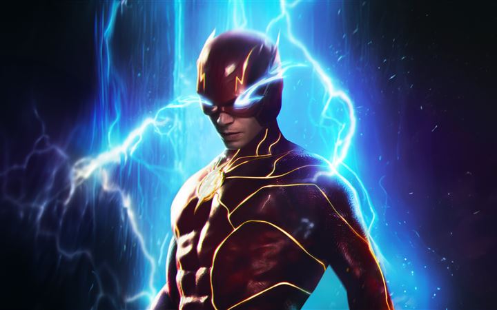 the flash unleashing the power with glowing blue e iMac wallpaper