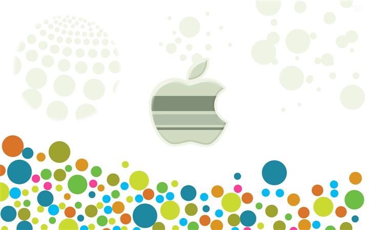 Apple Logo Among Multicolored Circles All Mac wallpaper