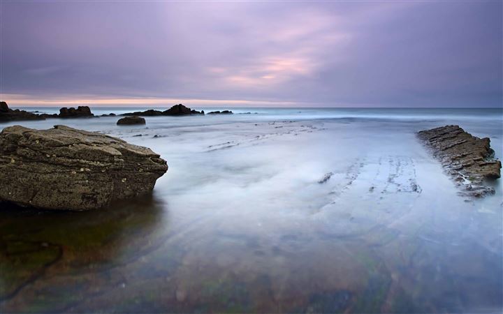 Cloudy Day And Sea Rocks All Mac wallpaper