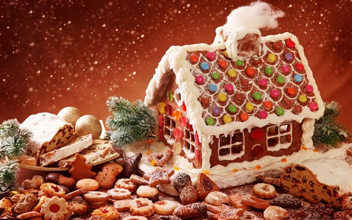 Gingerbread House And Cookies All Mac wallpaper