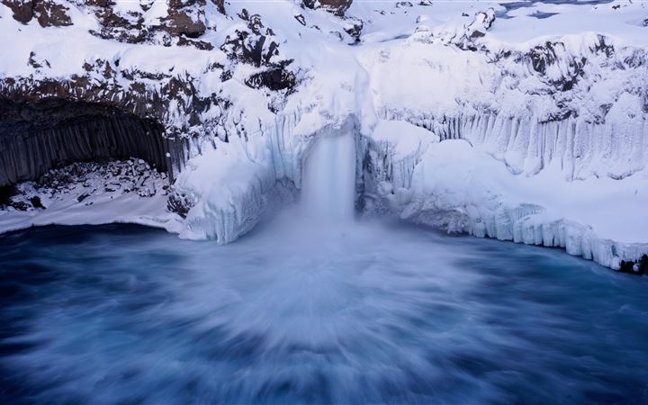 Iceland winter waterfall All Mac wallpaper