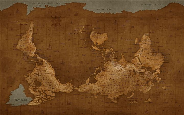 World Inverted Map All Mac wallpaper