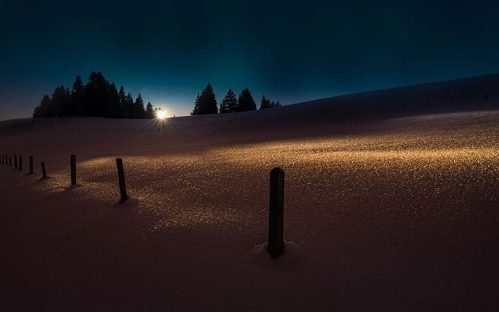 darkness winter snow backlit 5k All Mac wallpaper