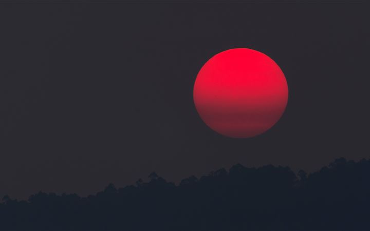 red moon at evening All Mac wallpaper