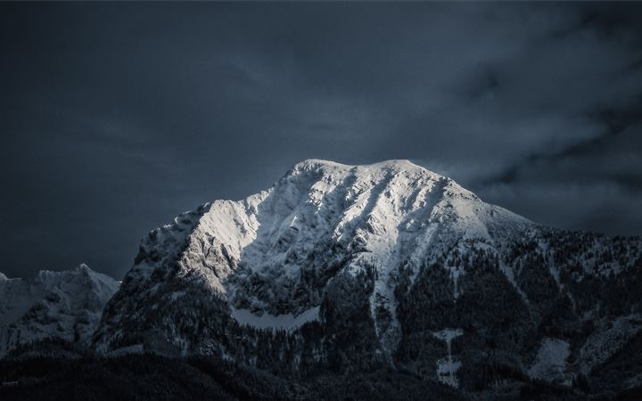 shallow focus photo of snow covered mountain All Mac wallpaper