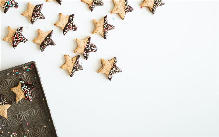 star shape cookies with chocolate fillings All Mac wallpaper