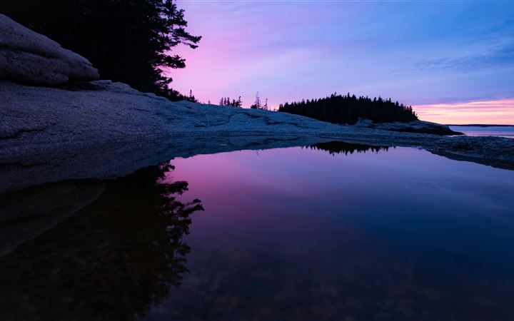 sunset on the rocks of maine All Mac wallpaper