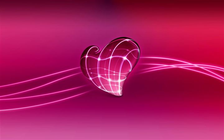 3D Pink Heart All Mac wallpaper