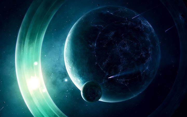 A Planet With Light Gings All Mac wallpaper