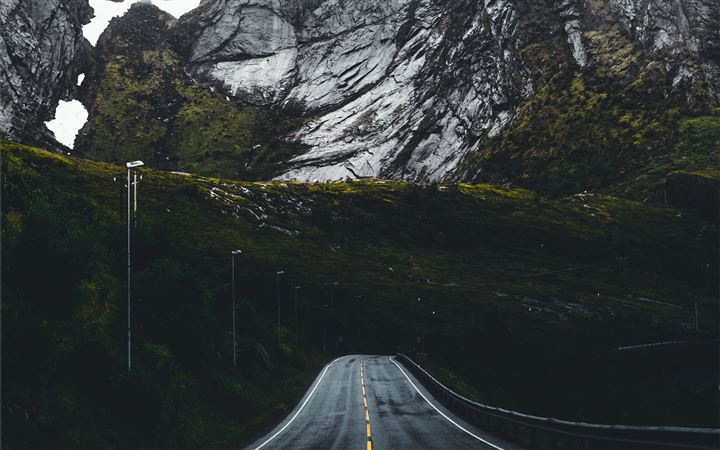 A mountain road in Norway All Mac wallpaper