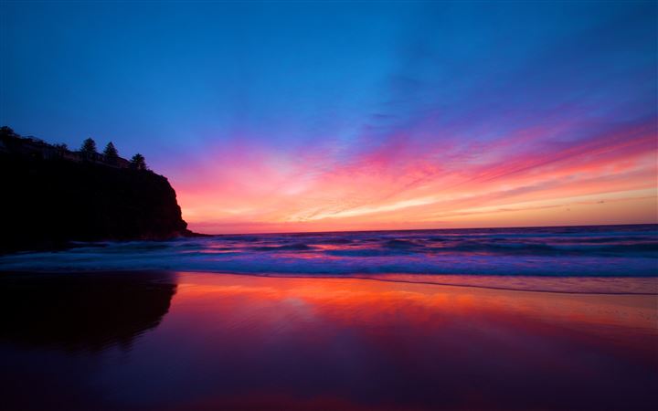 Amazing sunset at beach MacBook Air wallpaper