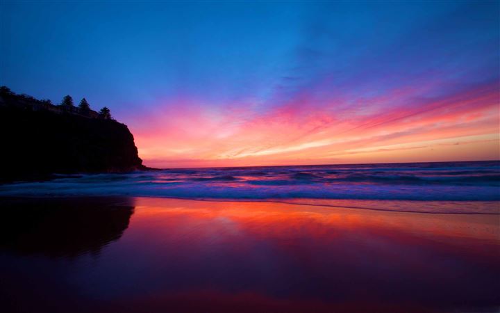 Beautiful Smooth Beach Sunset All Mac wallpaper