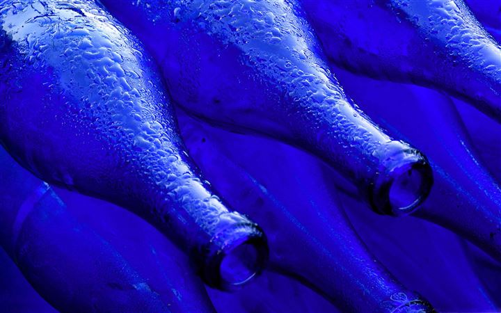 Blue Bottles Covered With Dew Drops All Mac wallpaper