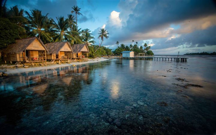 Bungalows On The Reef French Polynesia All Mac wallpaper