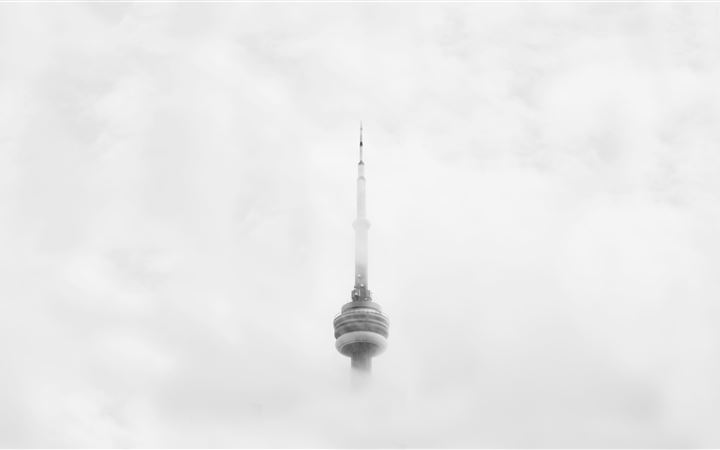CN Tower Through Clouds MacBook Air wallpaper