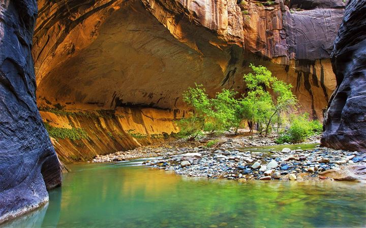 Canyon With Little River Stones All Mac wallpaper