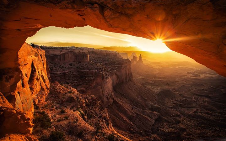 Canyonlands Cave Sunset All Mac wallpaper