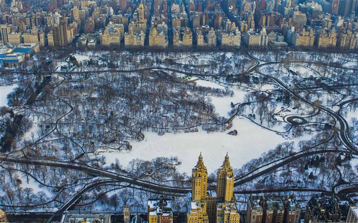 Central Park Winter Aerial All Mac wallpaper