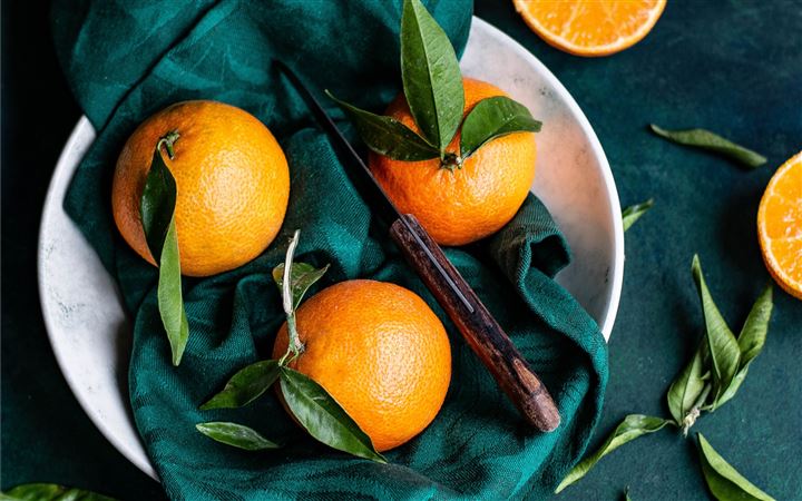 Clementines with leaves All Mac wallpaper