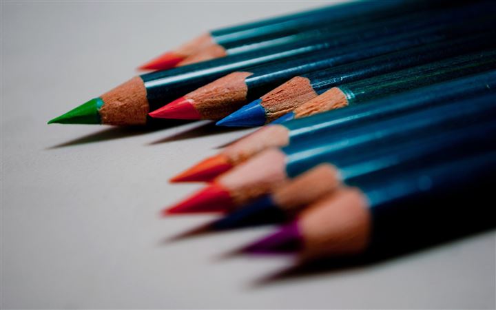 Colored pencils macro All Mac wallpaper