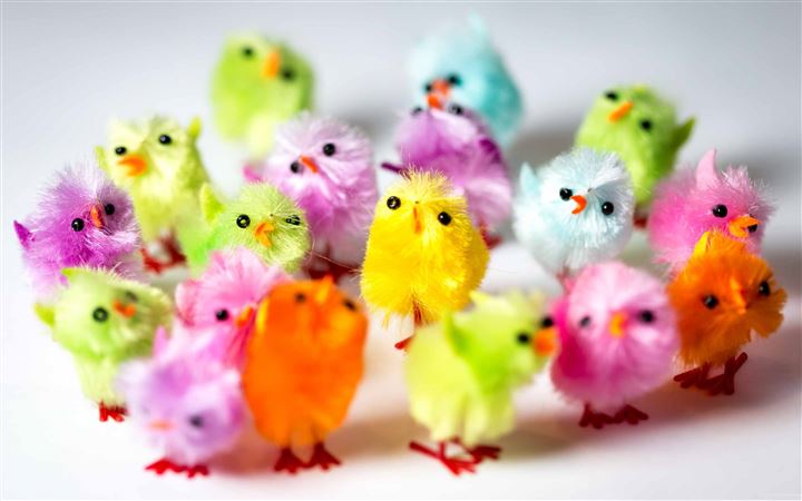 Colorful Easter Chicks MacBook Air wallpaper