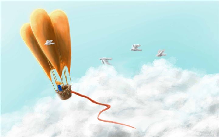 Fantasy Hot Air Balloon Travel All Mac wallpaper