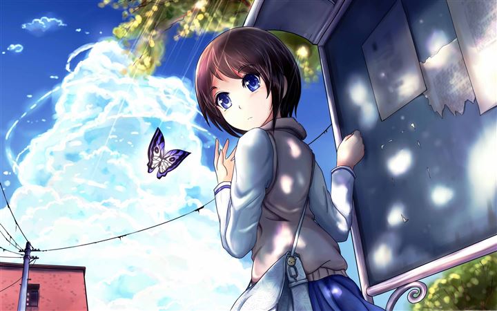 Girl And Butterfly MacBook Air wallpaper