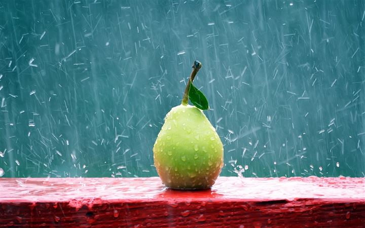 Green Pear in the Rain All Mac wallpaper