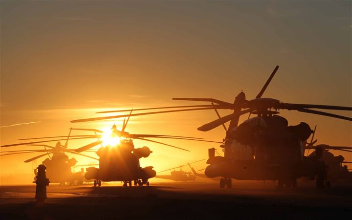 Helicopters At Sunset All Mac wallpaper