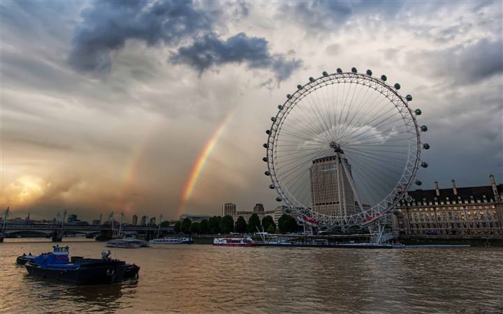 London Eye And Rainbow All Mac wallpaper