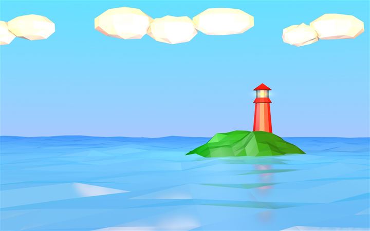 Low Poly Lighthouse All Mac wallpaper