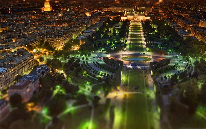 Paris Panorama At Night Tilt Shift All Mac wallpaper