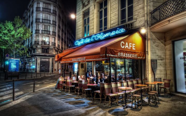 Paris street corner coffee All Mac wallpaper