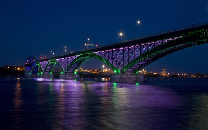Peace bridge at night MacBook Air wallpaper