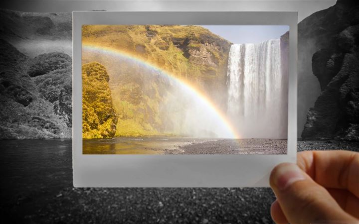 Rainbow Over Skogafoss Waterfall All Mac wallpaper