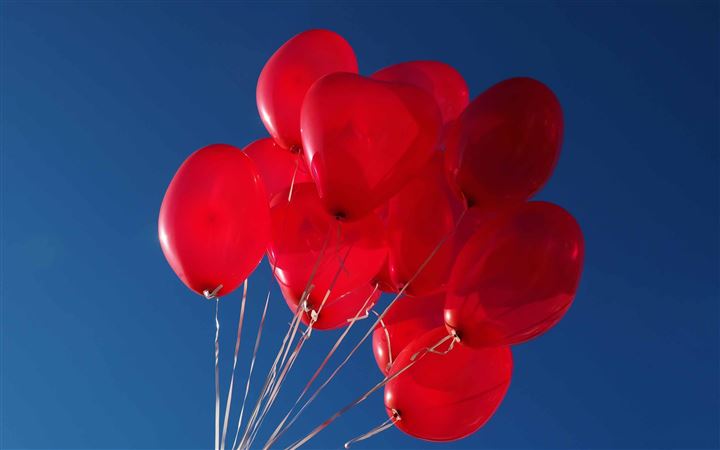 Red heart Balloons In The Sky All Mac wallpaper
