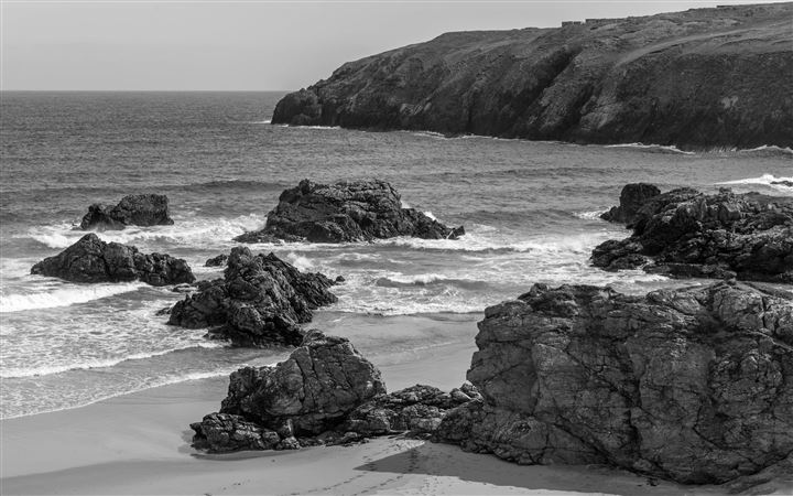 Sea Waves Beach Rocks Scotland All Mac wallpaper