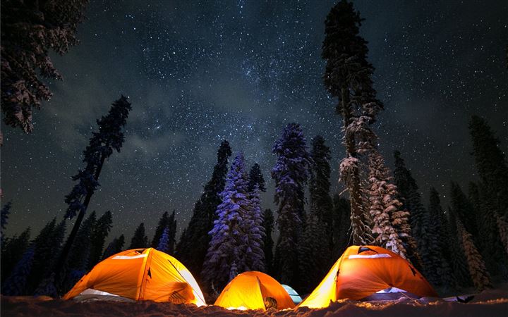 Snow Camping in Sierra Na... All Mac wallpaper